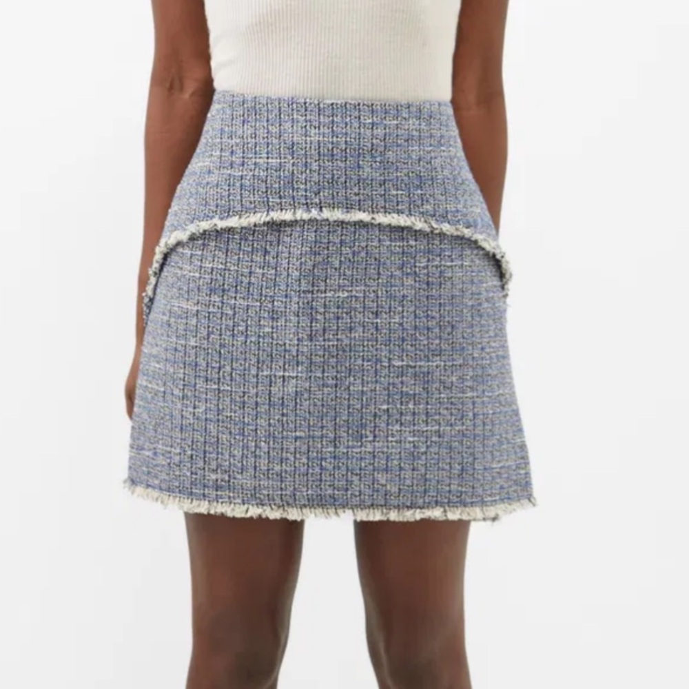 Proenza Schouler Blue Tweed A-Line Skirt